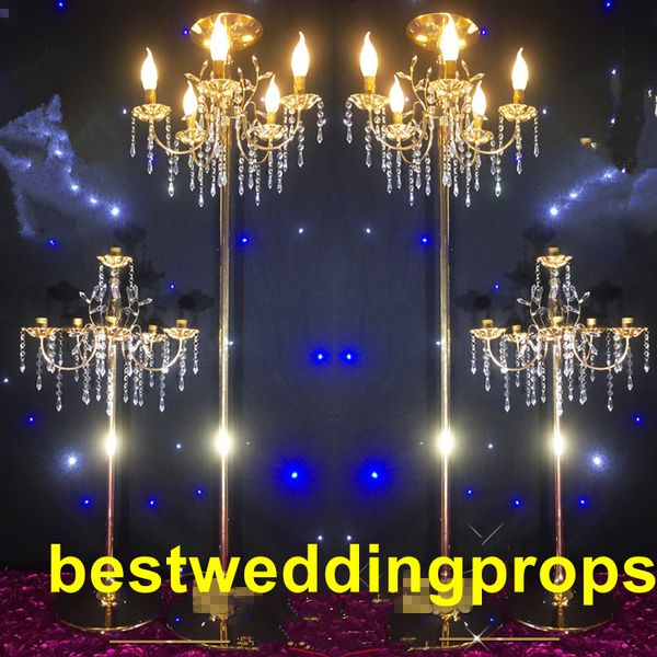 Nouveau style le plus haut, centres de mariage en gros cristal acrylique candélabres mentaux chandelier de mariage best01177