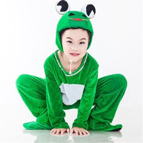 Nuevo estilo el 2018 niños Cosplay ranas verdes Tortuga amarilla verde Adecuado para niños y niñas Traje de escenario Estilo largo dancing205n