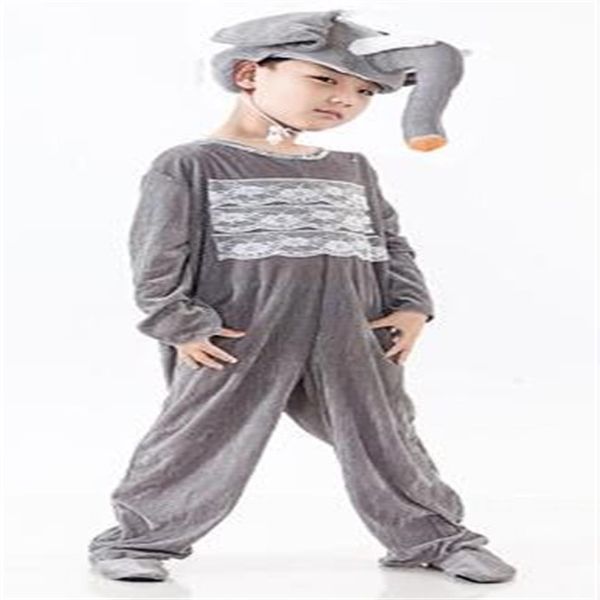 Nuevo estilo el 2018 niños Cosplay elefantes grises León marrón Adecuado para niños y niñas Traje de escenario Baile de estilo largo clothes204C
