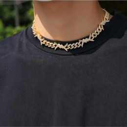 Nouveau style épines diamant collier hip-hop chaîne de fil collier diamante chaînes haute qualité mode rock et rap collier bijoux279h