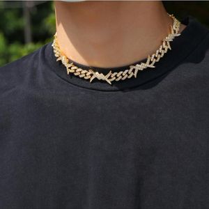 NOUVEAU STYLE THORNS Diamond Neckalce Hip-Hop Chain de chaîne de fil Collier diamante de haute qualité Rock et Rap Neckalce Jewelerys303b