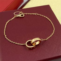 nieuwe stijl titanium stalen ketting armband armbanden met diamanten armbanden vrouwen luxe designer cadeau letter C thuis rose niet-vervagende sieraden 2024