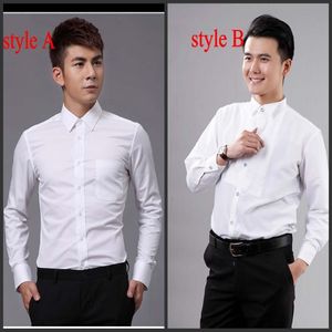 Nouveau Style Top qualité blanc hommes vêtements de mariage marié porter des chemises homme chemise vêtements OK02249K