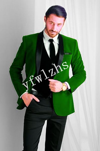 Nuevo estilo de pana, hermoso mantón de solapa, esmoquin para novio, trajes de hombre para boda/graduación/cena, chaqueta de padrino (chaqueta + pantalones + corbata + chaleco) W385