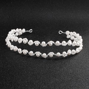 Accesorios Accesorios nuevo estilo Euro-AM hecho a mano de la vendimia elegante perla nupcial de la guirnalda de pelo Vine boda del oro venda cristalina Mujer Head