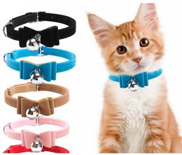 Kat Kitten Kraag Veiligheid Elastische Bowtie Bell Velvet Stropdas Little Pet Neck Chain voor PET-producten