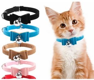 Cat Kitten Collar Safety Elastic Bowtie Bell Velvet Bow Tie Little Pet Neck Chain For Pet Products