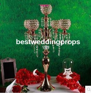 Nieuwe stijl bruiloft banket gelegenheid gold plating trofee ijzer bloempot stand Best01030