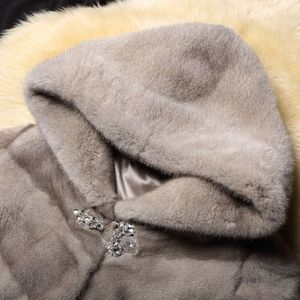 Vison entier de nouveau Style, longueur moyenne, fourrure de vison danoise d'hiver, manteau de fourrure amincissant, vêtements pour femmes 968443