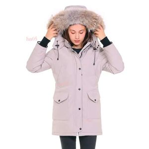 NUEVA Estilo Women Canada Down Jacket Rossclair Parka grueso Fuerz de lobo cálido Capeta removible Capacino Long Slim Coat de alta calidad Doudoune 36