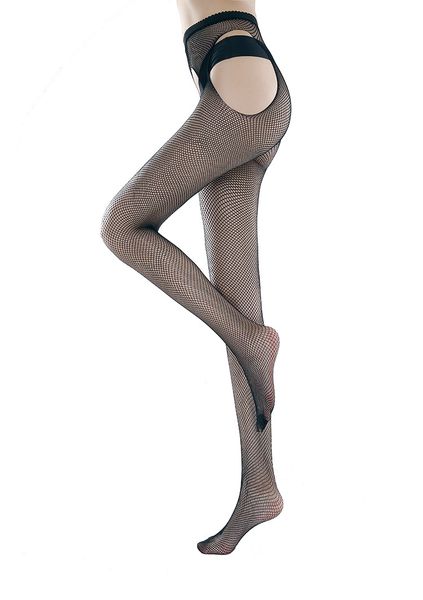 Nouveau Style Femmes Chaude Sexy Jarretière Bas Crotchless Sheer Net Dentelle Collants Top qualité Érotique Lingerie Nylons Collants