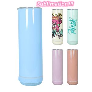 Nuevos estilos 20 oz Sublimación Macaron Altavoz Bluetooth Vaso de doble pared de acero inoxidable Altavoz inalámbrico inteligente Vasos de música Regalo personalizado Z11