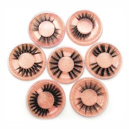 Nieuwe stijlen Faux 3D Mink Eyelash met Circular Lash Box Natural Soft Long Fake Washes Extension Dikke Fluffy False Wimpers Make-up Tool