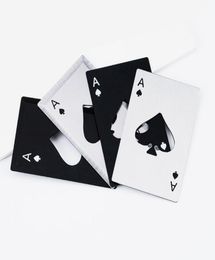 Nieuwe Stijlvolle Zwarte Bierflesopener Poker Speelkaart Schoppenaas Bar Tool Soda Cap Opener Gift Keuken Gadgets Gereedschap LX58046631106