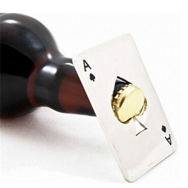 Nouvelle offre spéciale élégante 1 pc Poker carte à jouer as de pique barre outil Soda bière bouteille bouchon ouvre-cadeau lin2800