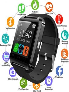 Nouveau élégant U8 Bluetooth montre intelligente pour iPhone IOS Android montres porter horloge appareil portable Smartwatch PK facile à porter213w4806981