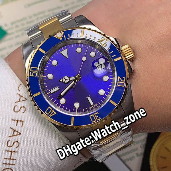 Nuevo Sub 116613LB-97203 116613 Esfera azul Asiático 2813 Reloj automático para hombre Cerámica azul Bisel Dos tonos Oro Acero Zafiro Relojes Watch_Zone