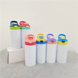 New Sublimation 12oz STRAIGHT Sippy Cups Kids Tumblers Water Bottle Stainless Steel Double-wall Insulated Vacuum Drinking Milk Mugs in Bulk