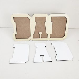 Nieuwe Sublimatie Blanco Dad Photo Frame Vaderdag Gift Warmte Transfer MDF Album Creatieve DIY Crafts Verjaardag Geschenken Levert EWB7803