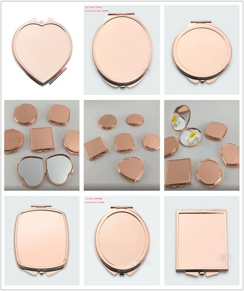 Nouvelle sublimation Blank Rose Golden Makeup Mirriers sublimation Cosmetic Mirror Transfer Imprims Consommables2311729