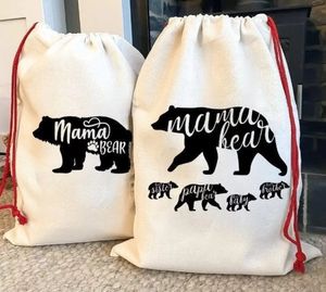 Nouveau Sublimation blanc Santa sacs bricolage personnalisé sac à cordon sacs cadeaux de noël poche transfert de chaleur