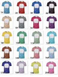 NIEUW Sublimatie blanco T-shirt voorkant gebleekt polyester korte mouwen Tye Dye Tee Tops voor doe-het-zelf thermisch transfer printen volwassenen kinderen maten