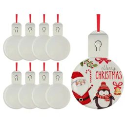 Ornements de noël en acrylique LED vierges par Sublimation, avec corde rouge, pour décorations d'arbre de noël, vente en gros, 1018