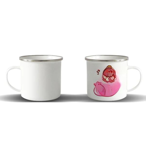 Nouvelle tasse à café en émail par Sublimation 12oz, tasse de Camping en métal blanc, gobelets en acier émaillé, expédition maritime