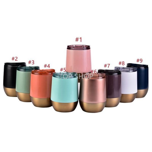 Nouveau!!! Gobelets à vin en sublimation tasses à bière en forme d'oeuf avec couvercles Double paroi en acier inoxydable isolé tasse à eau sous vide en gros