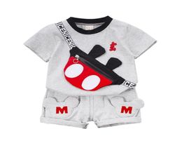 Nouveaux vêtements de bébé d'été Suit enfants mode garçons filles dessin animé t-shirt short 2pcSet pour tout-petit vêtements décontractés