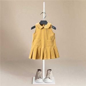 Nieuwe Zomer Baby Mode Prinses Corduroy Backless Dress Meisjes Kleding Kinderkleding Jurken Peuter Girl Fall Clothes Q0716