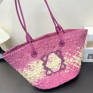 Nouveau sac de plage d'été Designer Sac de paille Fashion Tote Tote Sac haute capacité Luxury Sacs Femme Sac Sac à bandoulière Brand Grass Woven Sac Fe 2953