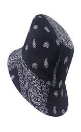 NUEVO SUMER NEGRO RED RED PAISLEY Patrón pescador de pescadores Bandana Bucket Hats Women Bob Hip Panamá99294499