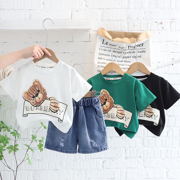 Nouveau été enfants tenues bébé garçons vêtements costume filles t-shirt décontracté shorts 2 pièces/ensembles enfant en bas âge Costume infantile enfants survêtements