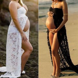 Nouveau Couple d'été maternité Pographie accessoires Maxi robe de maternité robe florale fantaisie tir Po robes de grossesse, plus la taille X02561