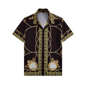 nieuwe zomer Designer Shirts Mannen hawaii zijden bowlingshirt Casual Shirts voor heren luxe overhemd met korte mouwen