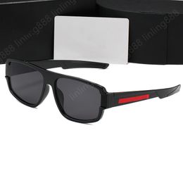 Nouvelles lunettes de soleil design d'été Luxe Sport Beach Shield Bain de soleil Conduite Cool Photos pour les voyages incontournables Spécial Anti-High Beam Driver Square Mirror Red Stripe