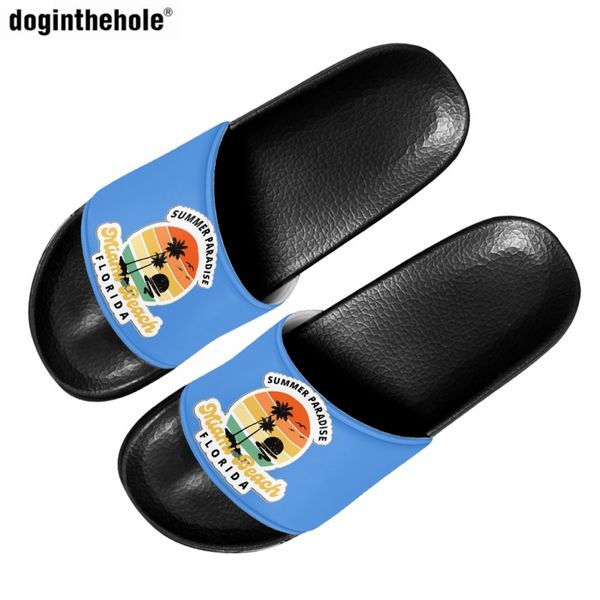 Nuevas zapatillas de luz de Eva de verano para mujeres Playa al aire libre Panadas no deslizantes Pantallas Hot West Palm Florida Impresión Florida Sandalias Wading Sandals