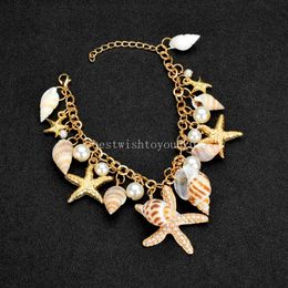 Nouveau bracelet de bracelet de bracelet en bracelet étoile de mer de la mode de la mode d'été pour les femmes bijoux de plage cadeau