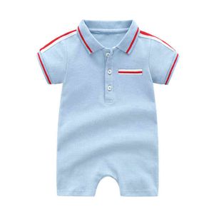 Nouveau été mode rayures nouveau-né bébé vêtements beau coton à manches courtes ropa bebe bébé garçon fille barboteuses G220510