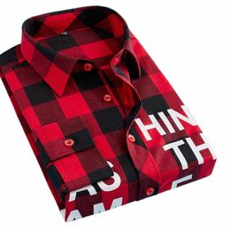 Nieuwe Zomer Fi Rood En Zwart Plaid Shirt Mannen Shirts Heren cott Geruite Shirts Lg Mouw Mannen Blouse CS71 s8oE #