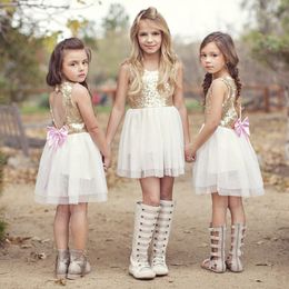 Nouveau été filles robe princesse enfants robes de mariée paillettes filles vêtements enfants vêtements noël enfants fête Costume