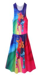 Nouveau été filles robe Trolls robe pour fille princesse fête d'anniversaire robes Trolls Costume pour enfants enfants vêtements taille 37T9117560