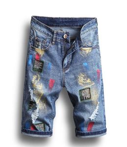 Nouveaux trous d'été Shorts mode hommes Denim Jeans Slim pantalon droit tendance hommes Designer Pants17181669