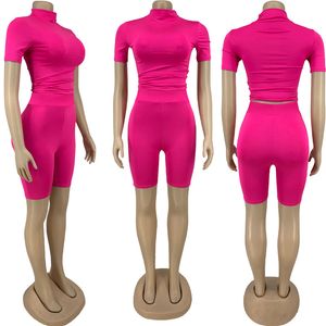 Nouveau survêtement d'été costumes femmes tenues survêtements de couleur unie pull à manches courtes t-shirt + short ensemble deux pièces décontracté noir sportswear survêtements 5438