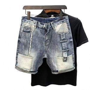 Nouveaux vêtements d'été de luxe pour hommes Cargo Wed Kpop Y2K Designer Streetwear Solid Boyfriend Vintage Ripped Jeans Denim Shorts E5gK #