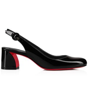 Nieuwe zomer luxe rode desugner sandalen schoenen dus Jane Sling patent kalf lederen dames slingback dame rond teen dagelijks wandelen EU35-43 original box
