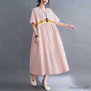 Nouvelle robe de maternité d'été femme décontracté coton matériel grande taille robes femme enceinte vêtements R230519