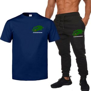 T-shirt d'été décontracté pour hommes, pantalon de survêtement à la mode, pantalon de jogging, costume de sport, vêtements de sport de rue