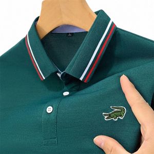 Nieuwe Zomer mannen Revers Anti-pillin Polo Shirt Geborduurde Korte Mouw Casual Busin Fi Slim Fit Polo shirt voor Mannen Z9Ho #